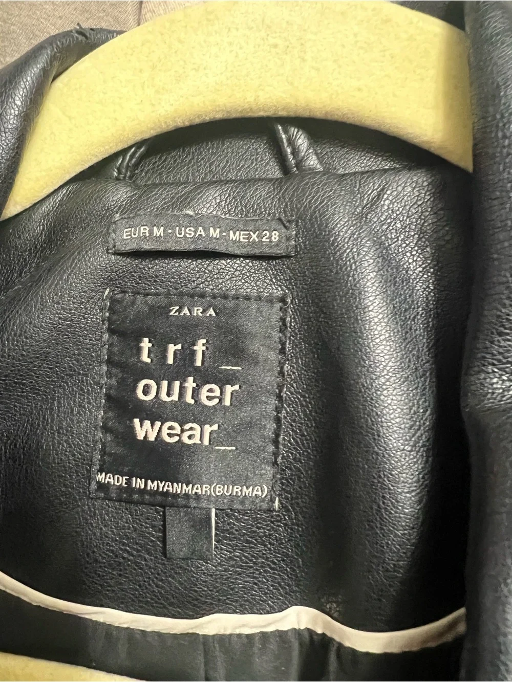 Zara Black Faux Leather Biker Jacket size M